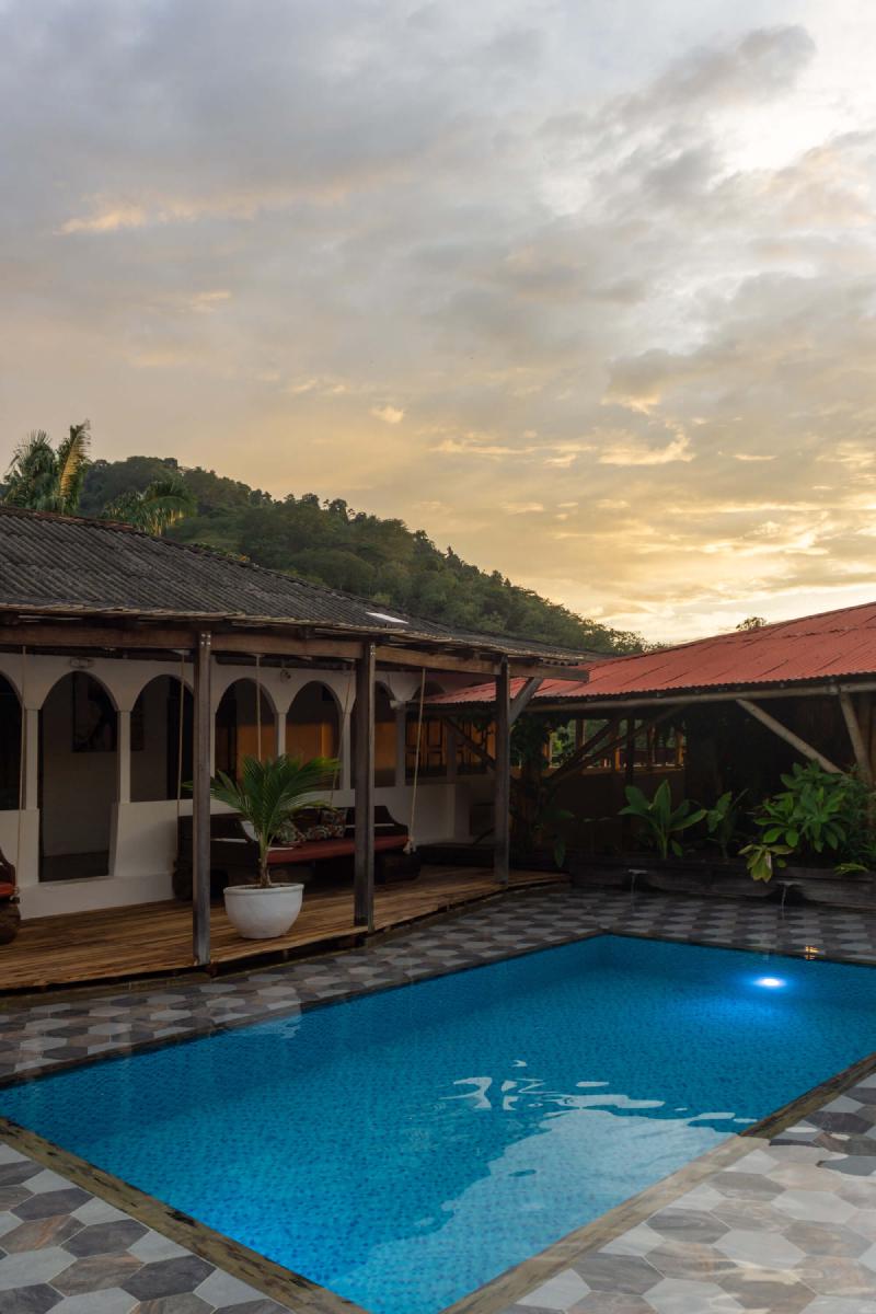 La Veranda Hotel pool at sunset La Veranda Hotel pool at sunset