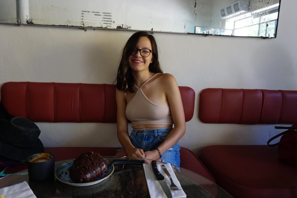 Ready to try the dark chocolate-covered croissant!